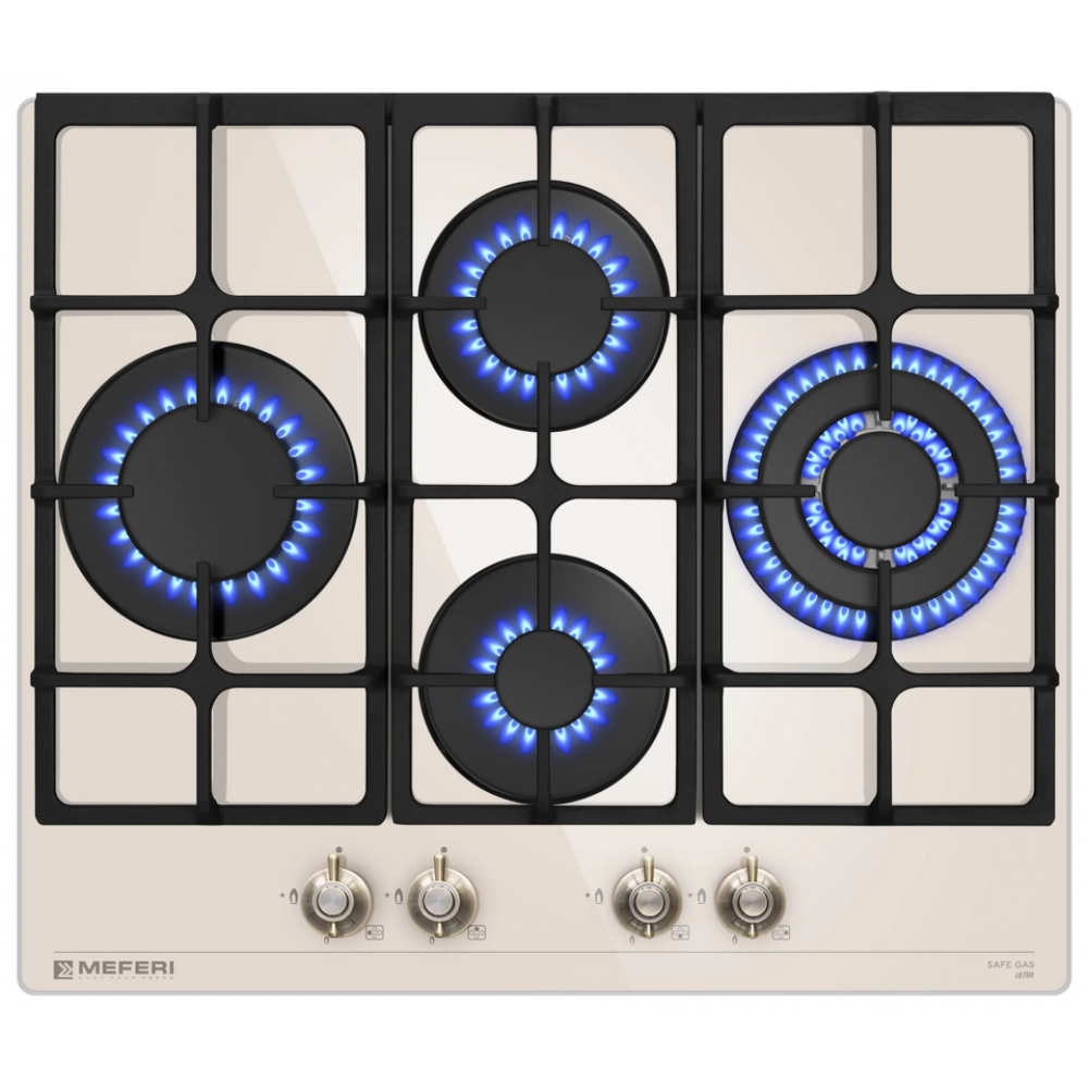 Варочная панель газовая MEFERI MGH604BG GLASS RETRO