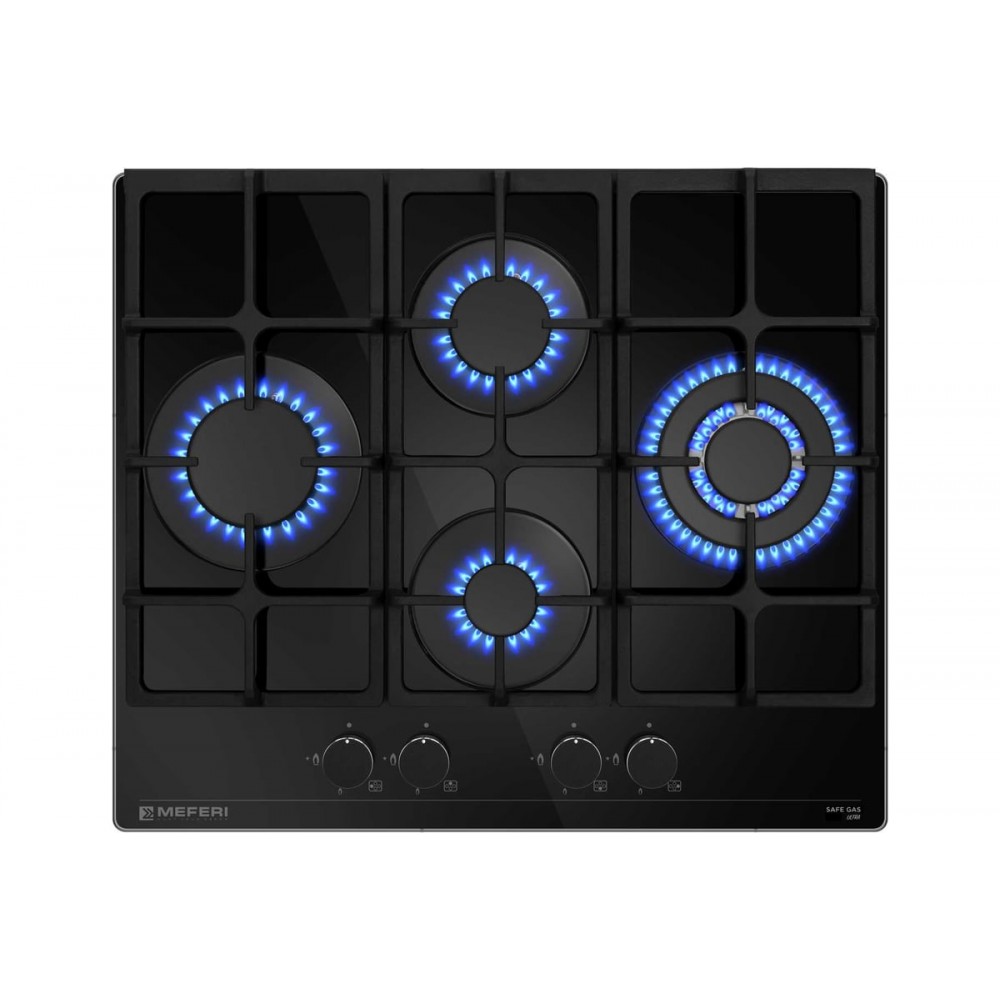 Газовая варочная панель MEFERI MGH604BK GLASS ULTRA