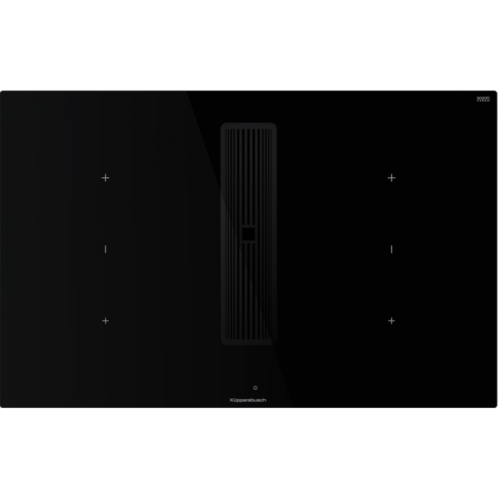 Индукционная варочная панель с вытяжкой Kuppersbusch KMI 8350.0 SR Black Chrome