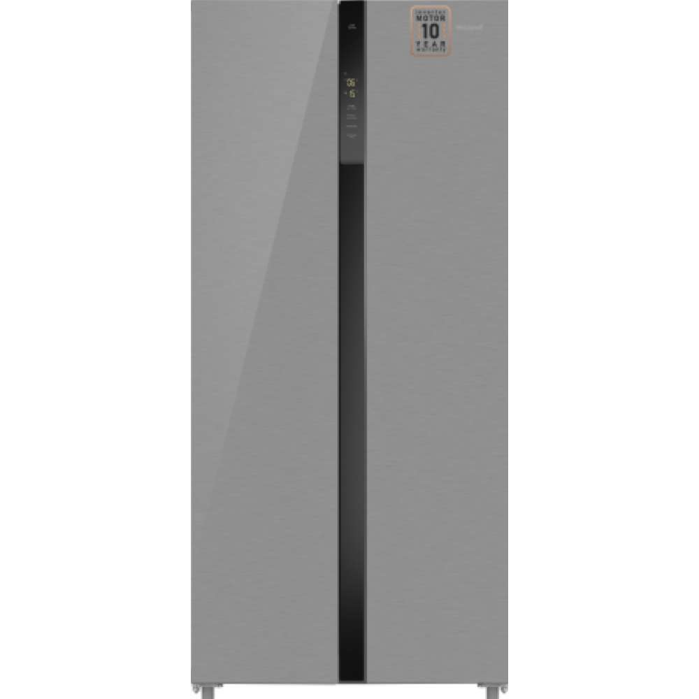 Холодильник WEISSGAUFF WSBS 500 INVERTER NOFROST INOX GLASS