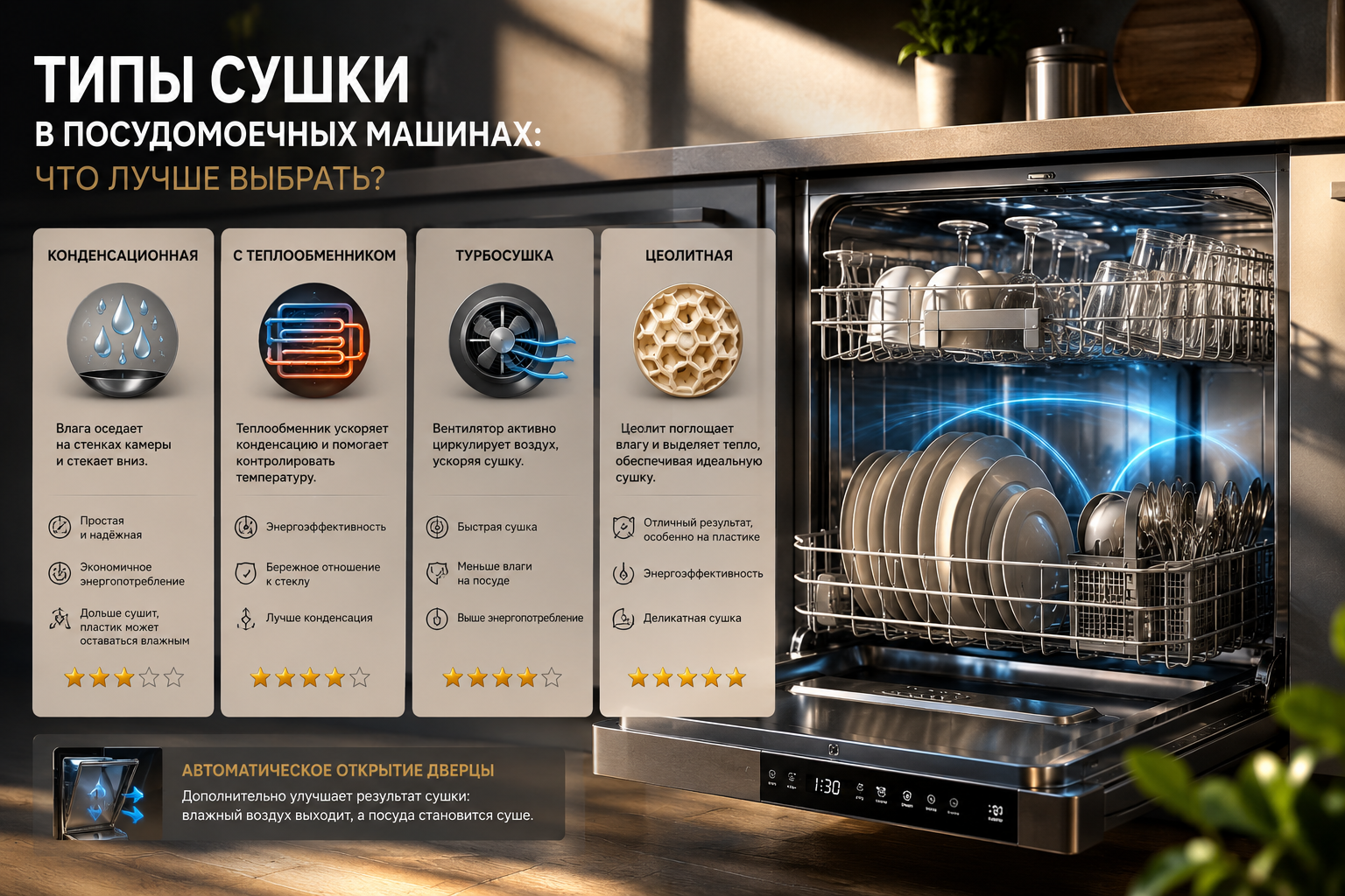 Типы сушки в посудомоечных машинах: какую выбрать для идеального результата