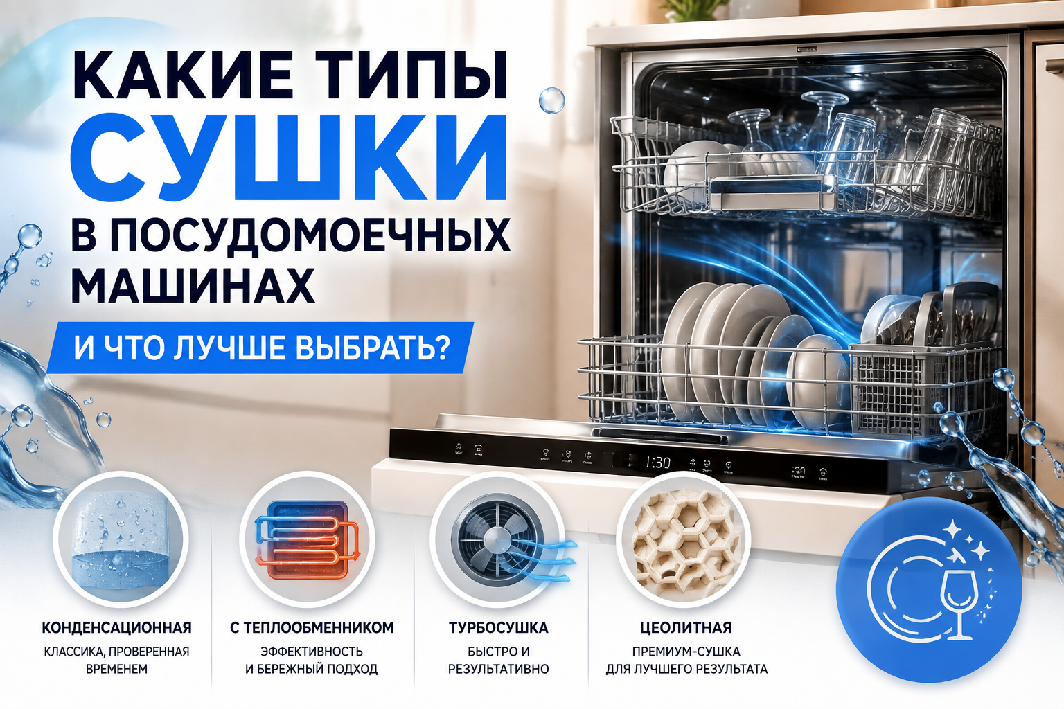 Типы сушки в посудомоечных машинах: какую выбрать для идеального результата