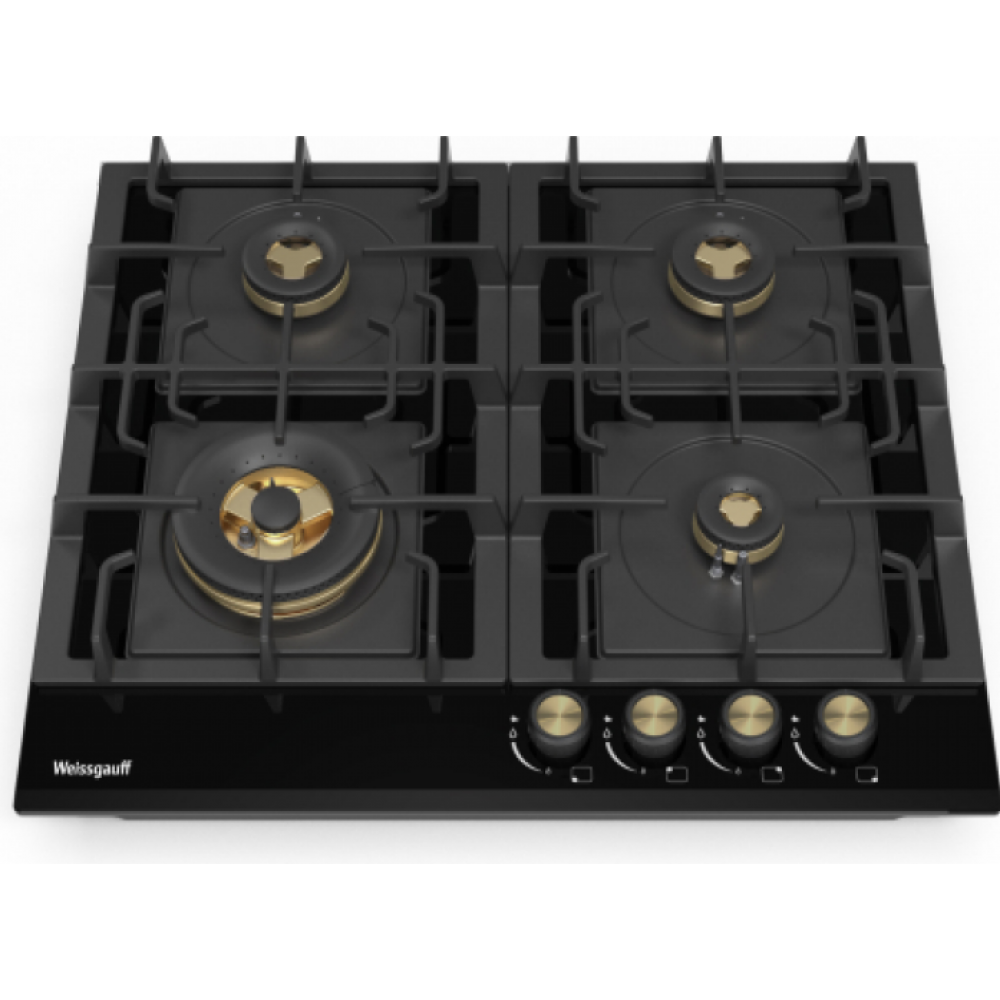 Газовая варочная панель WEISSGAUFF HGG 641 BV VOLCANO BURNER NANO GLASS