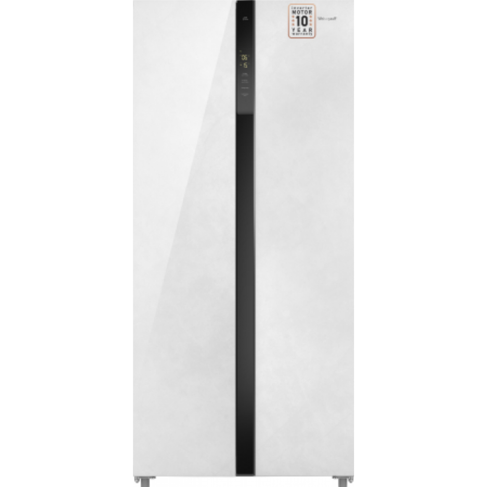 Холодильник WEISSGAUFF WSBS 500 INVERTER NOFROST WHITE ROCK GLASS