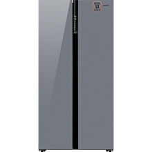 Холодильник WEISSGAUFF WSBS 600 NOFROST INVERTER DARK GREY GLASS