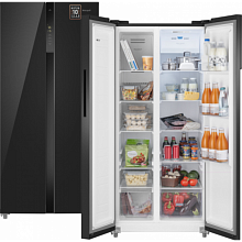 Холодильник WEISSGAUFF WSBS 500 INVERTER NOFROST BLACK GLASS